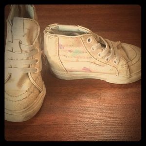 Vans toddler size 5 pink and white high tops